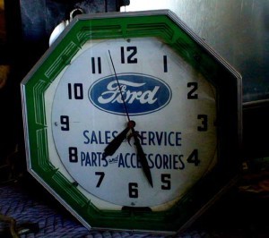 Old Ford neon clock neon products inc.,old signs, Vintage Advertising Neon Clocks