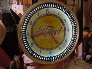 Ford neon clock "SOLD", Vintage Advertising Neon Clocks