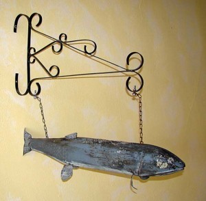 Fish trade sign, trade signs, vintage signs, collectible signs