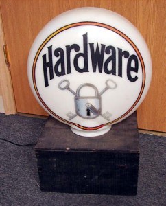 Vintage Signs // Hardware trade sign globe,