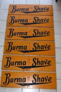 Collectible Signs // Burma Shave Yellow Boards