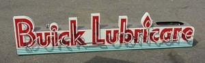 Old Gas & Oil Signs // NEON porcelain BUICK Lubricare SIGN