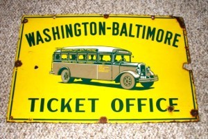 VINTAGE SIGNS // Ticket Office for the Baltimore to Washington Bus Line