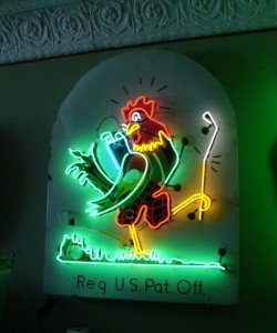 VINTAGE SIGNS // RCELAIN neon Chicken in the Rough sign