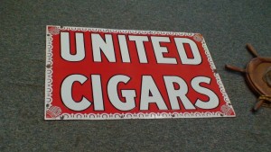 Vintage Porcelain Signs // Cigar Sign for United Cigars