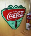 VINTAGE SIGNS ..Triangle porcelain sign for Coca Cola..