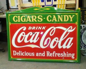 VINTAGE SIGNS ...Cigars Candy Coca Cola sign