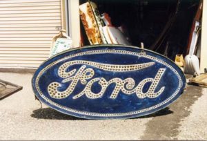 Punched tin, Ford sign , Smaltz, porcelain, neon auto dealership