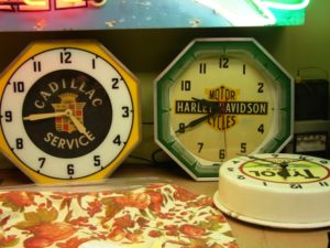 Harley Davidson, neon clock, motorcycle, Vintage Advertising Neon Clocks