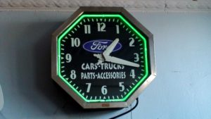 " Vintage Neon Clocks " neon sign Ford clock