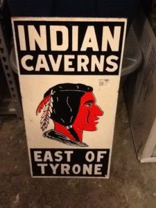 [Collectible Signs] Indian Caverns masonite Sign