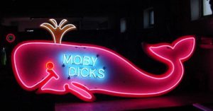 ( Porcelain Neon Signs ) Moby Dick's sign in neon