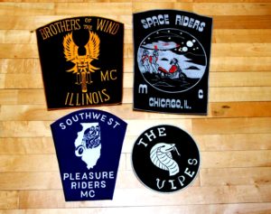 " Vintage Signs " Chicago Illinois Motorcycle Club Patches signs