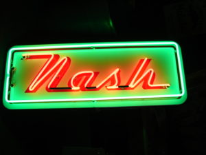" Porcelain Neon Signs " Vintage Nash porcelain neon sign