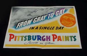 Vintage Signs Old Pittsburgh Paints paper sign