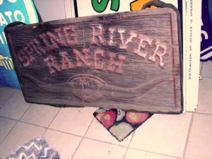 Antique Trade Signs & Folk Art - wood Spring River ranch sign