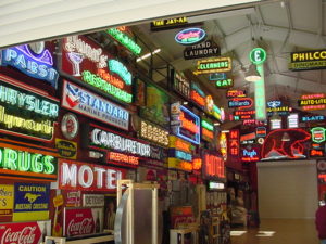 Old porcelain neon signs