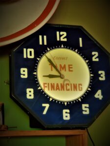 Time Financing Vintage Neon Clock