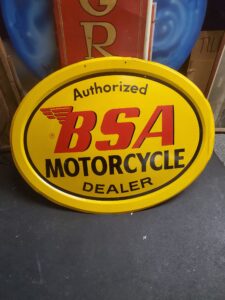 Vintage Signs BSA Motorcycle sign 1950's