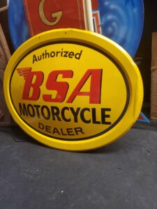 Vintage BSA Motorcycle sign