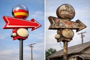 Restored Signs Versus Untouched Originals