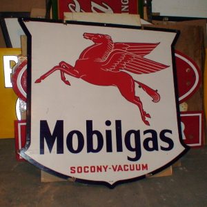 "Old Gas & Oil Signs " Socony Vacum Mobil Gas porcelain sign